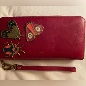 Fossil wallet / wristlet - Emma Large Zip Clutch - RFID blocking
